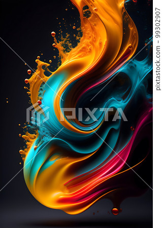 colorful ink art - Stock Illustration [99302907] - PIXTA