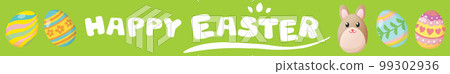 easter bunny and eggs background illustration 99302936