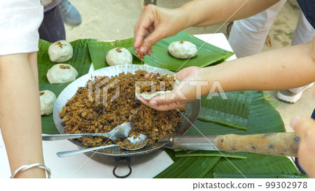 草仔粿 ，包草仔粿 ，竹皮子， 台灣，竹皮、台湾、草餅、Bamboo skin, Taiwan, 99302978