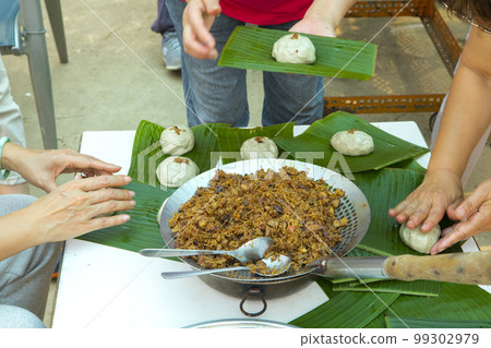 草仔粿 ，包草仔粿 ，竹皮子， 台灣，竹皮、台湾、草餅、Bamboo skin, Taiwan, 99302979
