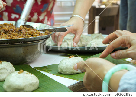 草仔粿 ，包草仔粿 ，竹皮子， 台灣，竹皮、台湾、草餅、Bamboo skin, Taiwan, 99302983