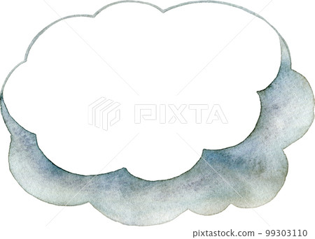 即將下雨的雲彩的水彩插圖（多雲/雨雲） 99303110