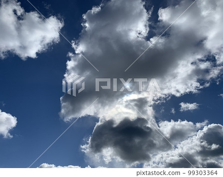 Blue sky and white clouds scenery 99303364