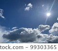 blue sky, white clouds and sunshine 99303365