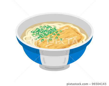 Illustration of kitsune udon topped with green onions 99304143