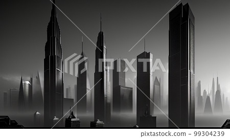 黑白,單色建築的遠景,陰森森的,經濟衰退 黑白,單色建築的遠景,陰森森的,經濟衰退 99304239