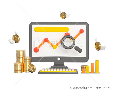 3D Rendering Financial Wealth Cartoon Elements 3D Rendering Financial Wealth Cartoon Elements 99304460