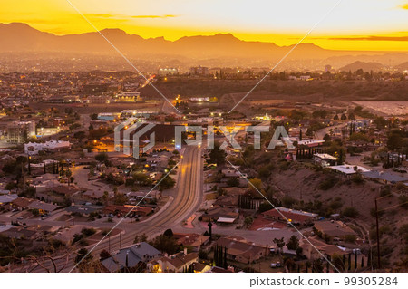 High angle view of the beautiful El Paso city High angle view of the beautiful El Paso city 99305284