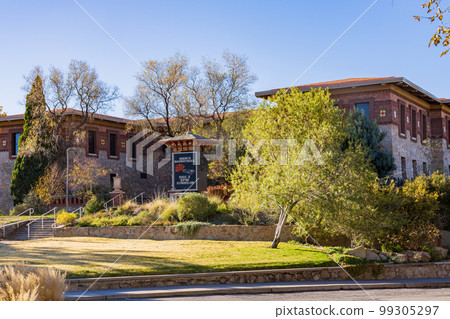 Sunny exterior view of the Centennial Museum of The University of Texas at El Paso Sunny exterior view of the Centennial Museum of The University of Texas at El Paso 99305297