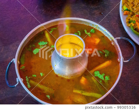 Close up shot of a Thai style hot pot Close up shot of a Thai style hot pot 99305316