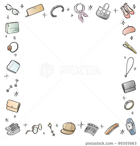 時尚物品架手繪彩色方塊 99305663