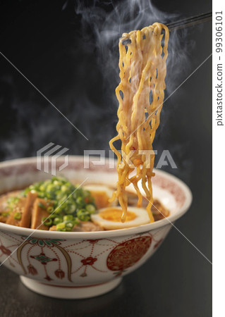 Hot and delicious miso ramen 99306101