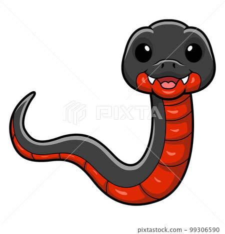 Cute red bellied black snake cartoon 99306590