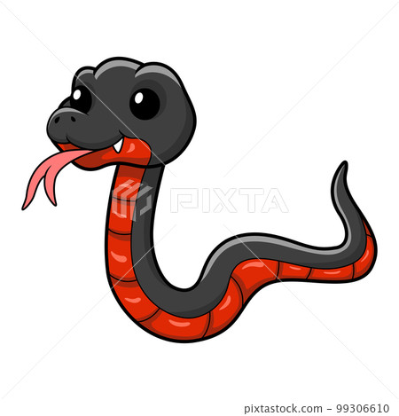 Cute red bellied black snake cartoon 99306610