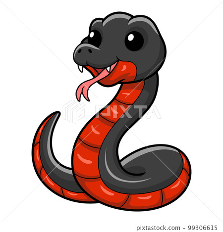 Cute red bellied black snake cartoon 99306615
