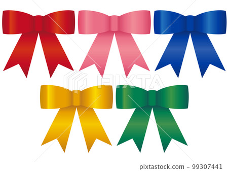 Vivid 5-color ribbon material set - Stock Illustration [99307441] - PIXTA