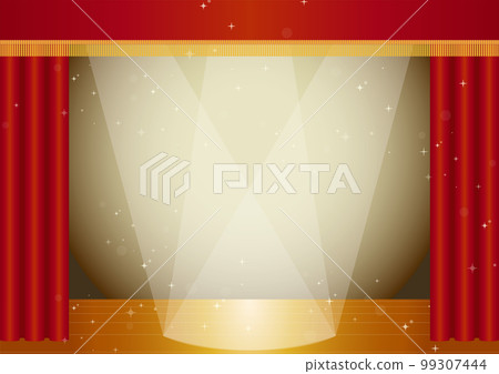 有紅色窗簾和聚光燈的舞台 2 99307444