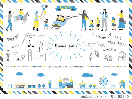 people enjoying the amusement park 99308190