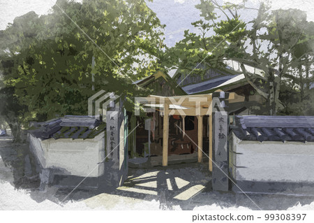 Watercolor-style Oshinkyo Main Temple, Sakurai City, Nara Prefecture Watercolor-style Oshinkyo Main Temple, Sakurai City, Nara Prefecture 99308397