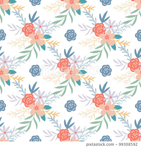 Spring floral botanical seamless pattern Spring floral botanical seamless pattern 99308592