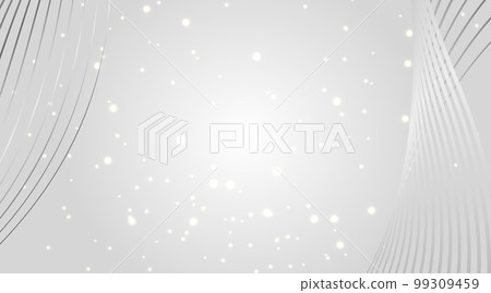Vector light luxury background. White and shiny silver decor elements. Wavy glowing design. Abstract sparkling backdrop 99309459