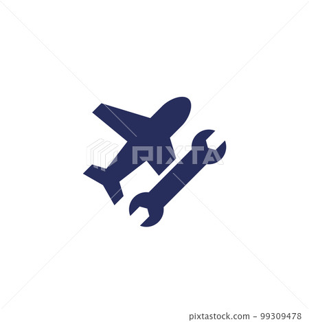 airplane repair service icon on white airplane repair service icon on white 99309478