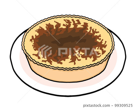 Illustration of a charred cheese tart 99309525