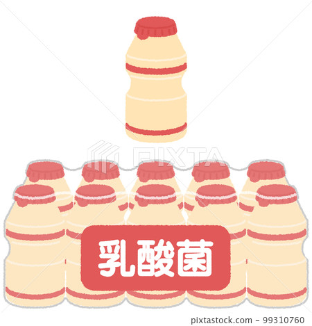 Illustration of lactic acid bacteria beverage Illustration of lactic acid bacteria beverage 99310760