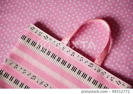 A handmade music bag made for a 3rd grade girl. pink keyboard pattern 99312772