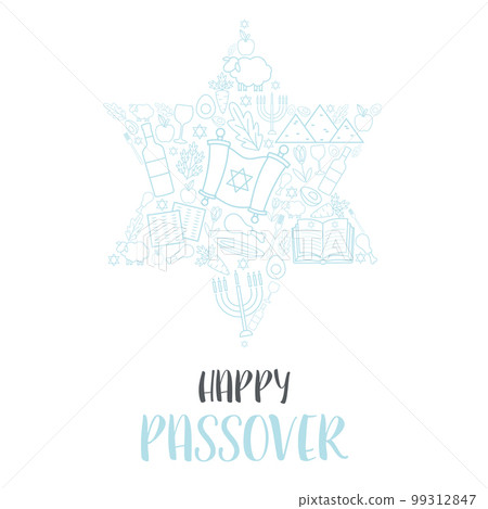 Happy Passover Pesach day greeting card 99312847