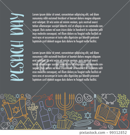 Happy Passover Pesach day greeting card 99312852