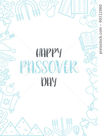 Happy Passover Pesach day greeting card 99312860