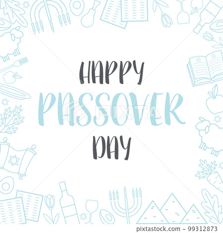 Happy Passover Pesach day greeting card 99312873