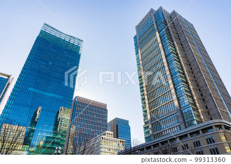 Tokyo cityscape, skyscrapers in front of Tokyo Station Tokyo cityscape, skyscrapers in front of Tokyo Station 99313360