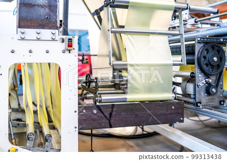 production of plastic bags in the factory 99313438