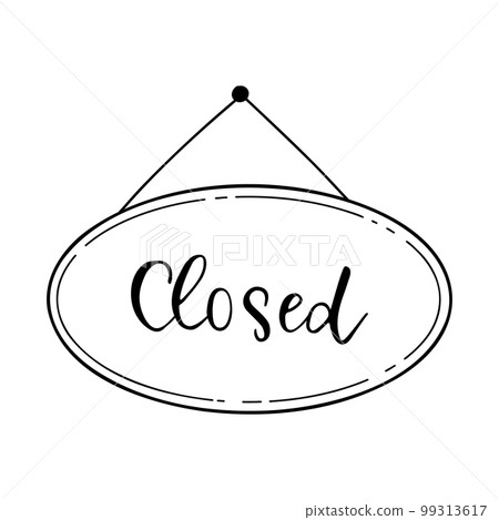 Hand drawn closed sign element. Doodle sketch... - Stock Illustration ...
