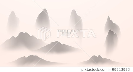 Modern design vector illustration of beautiful Chinese ink landscape painting. Modern design vector illustration of beautiful Chinese ink landscape painting. 99313953