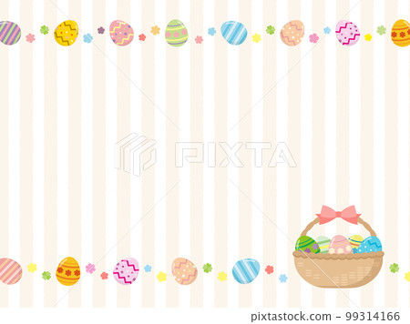 Easter egg frame background material striped beige 99314166