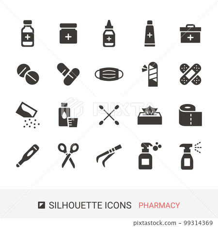 Product icon pharmacy silhouette icon Product icon pharmacy silhouette icon 99314369
