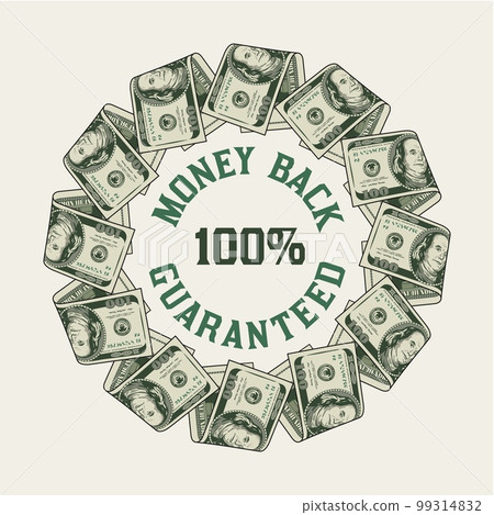 Circular money frame with folded in half US dollars bills, copy space Circular money frame with folded in half US dollars bills, copy space 99314832