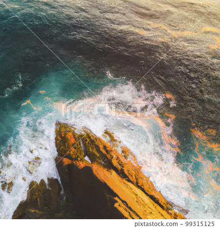 Aerial view of sunset on the sea Aerial view of sunset on the sea 99315125