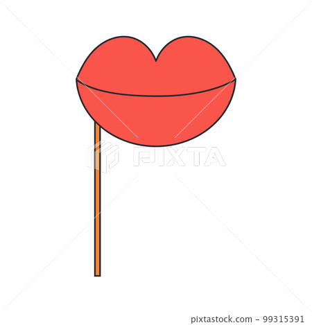 Paper props for party. Masks for a photo shoot. Vector illustration on white background Paper props for party. Masks for a photo shoot. Vector illustration on white background 99315391