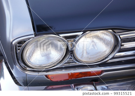 Rare classic car headlight closeup 99315521