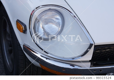 Rare classic car headlight closeup 99315524