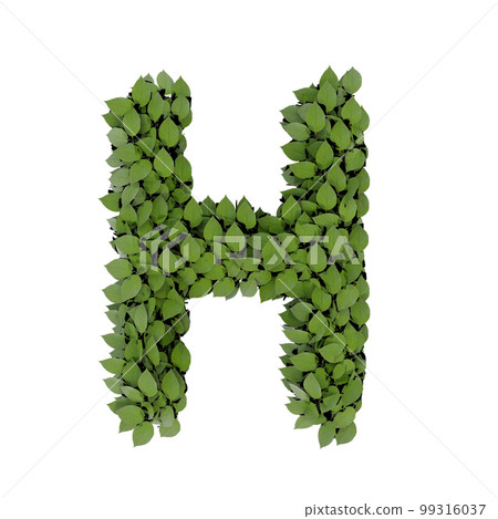 葉字母的字母表（3D 渲染） 99316037