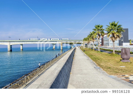 Tokoname City Meitetsu 2000 Series Mu-Sky Crossing the Chubu Centrair International Airport Bridge 99316128