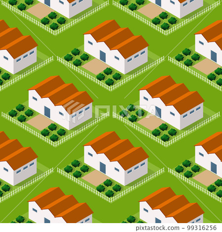 Seamless city building house Repeating Tile Pattern Isometric Illustration Seamless city building house Repeating Tile Pattern Isometric Illustration 99316256
