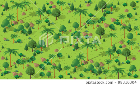 The seamless pattern is the background of the isometric forest park rural 99316304