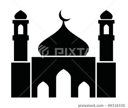 The black silhouettes of Islamic Ramadan cityscapes 99316330