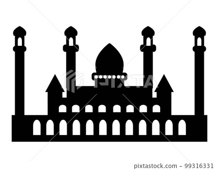 The black silhouettes of Islamic Ramadan cityscapes 99316331